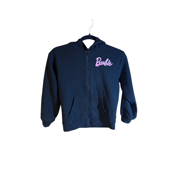 Barbie Other - Barbie Girl Black Zip Up Hoodie Kids Size 7/8 Graphic Fleece Sweatshirt